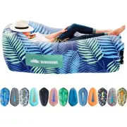 INFLATABLE COUCH Lounger Air Sofa Beach Bed Camping Chair Hammock Blue CHILLBO