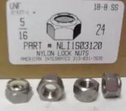 5/16-24 Nylon Insert Lock Nuts 18-8 Stainless Steel (15)