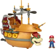 Super Mario Deluxe Bowsers Air Ship Playset with Mario Action Figure ? Authen...