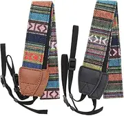 2pcs Camera Strap Cotton Braided Strap Adjustable Camera Strap Camera Shoulder Neck Belt Strap SLR Camera Striped Shoulder Strap Ethnic Style Shoulder Strap