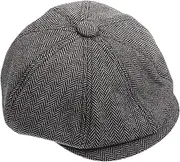 [LIFKOME] Retro Beret Hat Men's Stylish Octagonal Cap for Women Beanie Warm Comfortable Fashionable Dark Grey