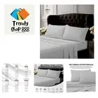 King Bed Sheet Set, Crisp and Smooth Egyptian Cotton Percale Solid Sheets and...