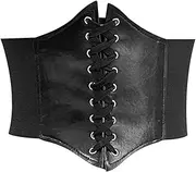 [sojupcal] Adjustable Black Corset Top with Belt - Perfect for Daily Wear, Travel, Work, and Special Occasions