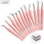 LAGEE Fiber Tip Eyelash Extension Tweezer Volume Isolation Precise Lash