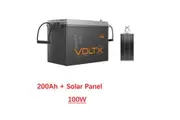 VoltX 12V 200Ah Lithium Battery + VoltX 100W Solar Panel Flexible