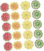 Zerodeko 40Pcs Umbrella Shaped Cocktail Picks for Simple Fruit Picks for Drinks Ice and Appetizers for Celebrations and Gatherings