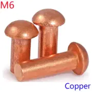 M6 Button Round Head Solid Copper Rivet Knurled Rivet Nut Inser nuts
