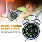 Super Loud Double Bell Alarm Clock with Night Light Bedside Home Decor