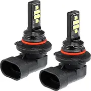 X AUTOHAUX 9006 Fog Lights Bulbs Bulb 80W Power 12 LED 3030 Chips Auto LED Car Driving Running Lamp Aluminum 6000K White (Set of 2)