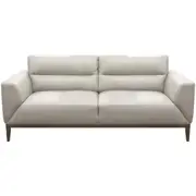Downy Genuine Leather Sofa 3 Seater Upholstered Lounge Couch - Silver