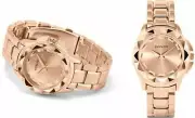NEW Sociology 2391E Women's Dazzling Solid Rose Gold Dial Studded Case Watch hot