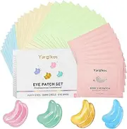 32 Pairs Hydrating Under Eye Patches, Anti Wrinkle Undereye Pad for Dark Circles Puffiness Puffy Eyes, Collagen Eye Masks Skincare, Travel Women Beauty Skin Care Face Gel (24K Golden+Blue+Pink+Green)