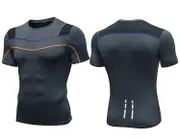 SPORX Men's Performance Top Shirt with Breathable Mash Charcoal