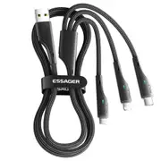 ESSAGER 3 in 1 USB A to USB C, Lightning, Micro Charging Cable