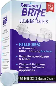 Tablets for Cleaner Retainers and Dental Appliances - 96 Count