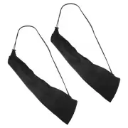 2Pcs Soft Badminton Racquet Racket Cover Bag Velvet Lining Drawstring, Black