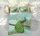 3D Green Peacock NAO2908 Bed Pillowcases Quilt Duvet Cover Set Queen King Fay