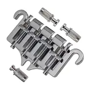 3 Point 4 String Bass Bridge Tailpiece Zinc Alloy Bridges with Saddle Replacement Parts for Style B Silver