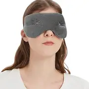 MEISENHOME Heated Eye Mask, Microwave Weighted Eye Mask for Dry Eyes Moist Heat, Warm Compress with Flaxseed, Hot & Cold Therapy Eye Pillow for Sleeping, Relief Eye Fatigue, Puffy Eyes (Gray)