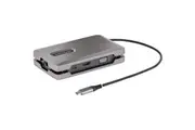 StarTech.com USB-C Multiport Adapter w/USB-C DP Alt Mode Video/4K HDMI/VGA, USB-C Dual Monitor Docking Station, Type C Mini Dock