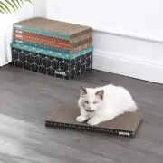 Naomi 17" Modern Cardboard Reversible Cat Scratcher Pad in Box with Catnip, Mult