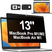 Mamol Magnetic Privacy Screen for MacBook Pro 13 Inch (2016-2022, M1, M2)/ Mac Air 13 in(2018-2021, M1), Removable Anti Blue Light Glare Filter Laptop Privacy Screen Protector with Camera Cover