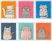 Patelai 6 Pieces Cat Swedish Kitchen Dish Towels Kitchen Cloths Reusable Sponge Cleaning Absorbent Dish Cloth No Odor Cat Hand Towel Quick Drying Washable Cleaning Wipes