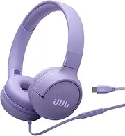JBL Tune 520C USB-C, Hi-Res Audio, JBL Pure Bass Sound, Compatible with USB-C Devices, 3-Button Remote with Microphone, Purple