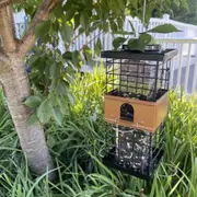 P&P Metal Bird Feeder Squirrel Proof 4 Feeding Ports Hanging Wild Feeder for Garden