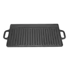 Nonstick Double Sided Cast Iron Grill Griddle Pan Flat and Ridged Bakeware