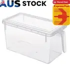 Food Storage Containers Clear Plastic Bins Pantry Organization with Lid Handle