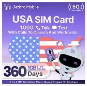 $7.10/Mo Jethro Mobile Prepaid Phone Plan: 1GB Data, 1000 Talk & Text SIM Card