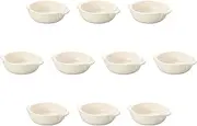 Set of 10, White Round Au Gratin Large [7.1 x 5.7 x 2.1 inches (18 x 14.5 x 5.3 cm) | Setomonohonpo Ceramic Ceramic Heat Resistant