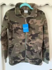 Columbia Camouflage Sherpa Zip Up Jacket Youth Unisex Size L (14-16)