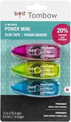 Tombow MONO Power Mini Glue Tape 3/Pkg-1/3"X276"