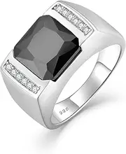 [Oskani] Ring for Men Wedding Promise 925 Sterling Silver Ring Men Square Cubic Zirconia Rings Diamond Jewelry Birthday Gifts for Him Husband