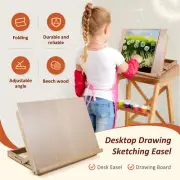 Large Drawing Board Easel Solid Beech Wood Tabletop Painting Easel with--