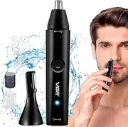 VGR Nose and Ear Hair Trimmer for Men with Eyebrow Razor Attachment - Electric Nose Face Razor for Men - Rechargeable Precision Stubble Removal Device