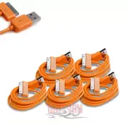 5X 6FT USB SYNC DATA POWER CHARGER ORANGE CABLES IPHONE IPOD TOUCH NANO NEW IPAD