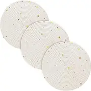 3 Pcs Trivet Runner for Hot Pots and Pans 15in Cotton Thread Weave Large Coasters Cotton Mat for Crock Pot Home Accessories Dopamine Color Dots