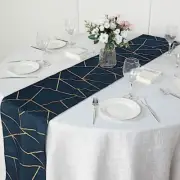 NAVY BLUE GOLD 12"x108" Geometric Polyester Table Runner Wedding Decorations