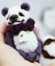 OAAK Plush Panda Bear “Violetta”~ Collectible Plush Animal Soft Sculpture Toy