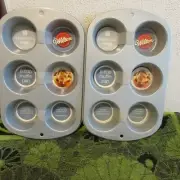 NOS. Set of 2 Wilton 6 cup, Non-Stick Muffin Pans. Heavy Gauge Construction