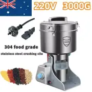 3KG Electric Grain Grinder Wheat Cereal Powder Mill Machine 304 Stainless Steel