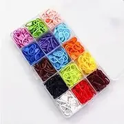 Jindizi Crochet Stitch Markers, 300 Pcs Crochet Stitch Needle Clip Knitting Plastic Locking Stitch Needle Clip Counter with Clear Storage Case for DIY Handicraft Place Buckle Marker 15 Colors