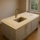 Quartz Kitchen Island Countertop Slab – Luxury Stone for Home & Hotel Decor