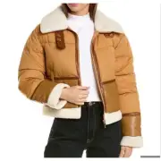 NWT 7 For all Mankind cropped sherpa lined jacket size XS