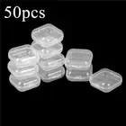 50PCS Mini Clear Plastic Small Box Jewelry Storage Container Bead Clear Case UK