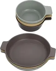 Kisangel Outdoor Picnic Set Lightweight Plastic Plates Bowls Dinnerware for Camping Parties Unbreakable Snack Plates Bowls Easy Clean Set