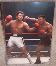 Muhammad Ali vs Mike Tyson Boxing Glossy Art Print 11x17 In Hard Plastic Sleeve